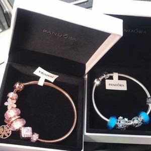 Pandora Bracelets With Charms Rose Gold & Silver Brand New